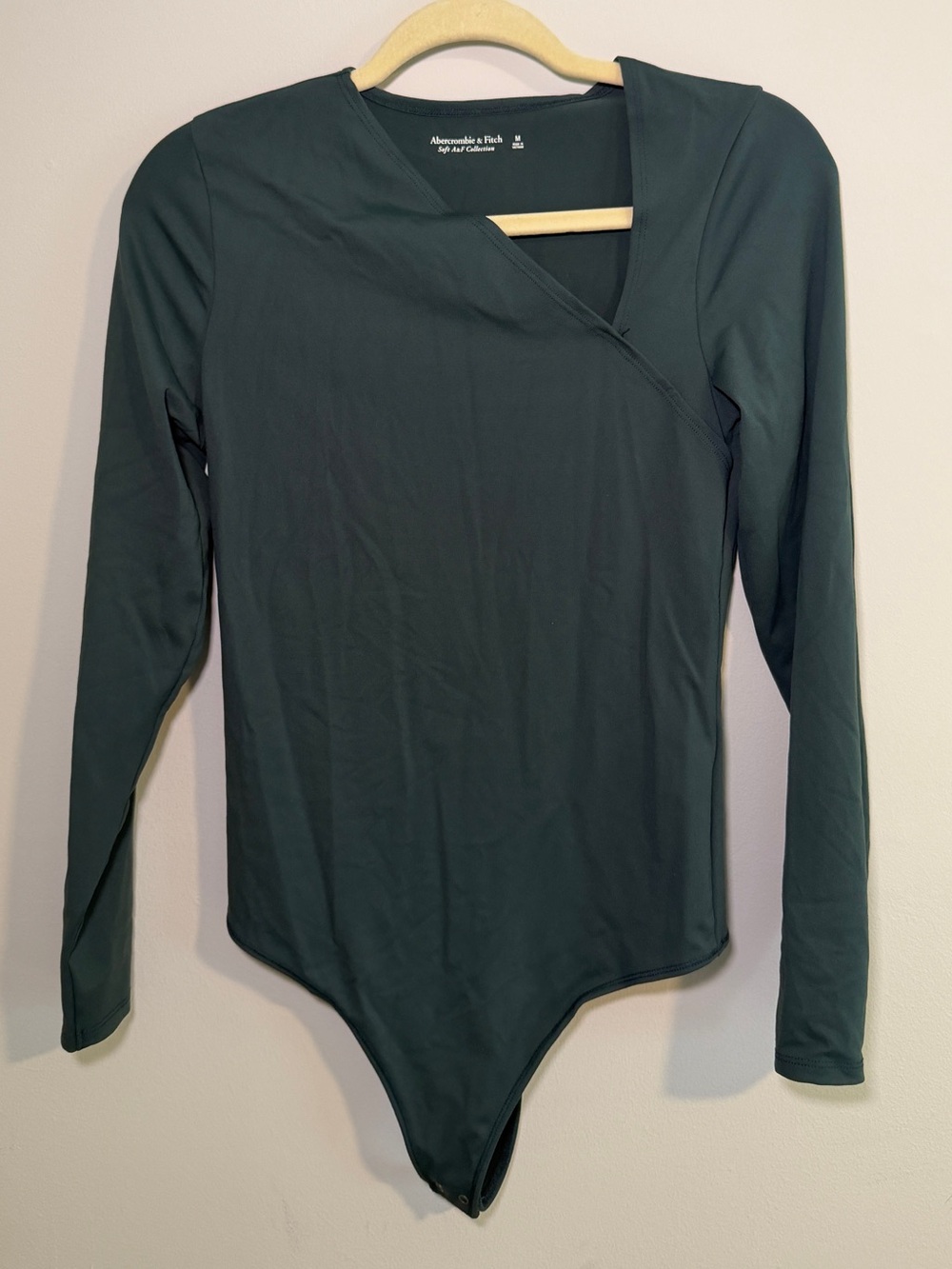 Abercrombie & Fitch Soft Asymmetrical Cutout Long Sleeve Thong Bodysuit M